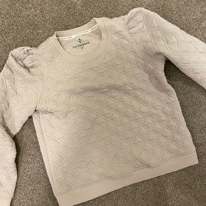 Tuckernuck TNuck Sport Quilted Gray Women’s Sweatshirt crop size medium m small